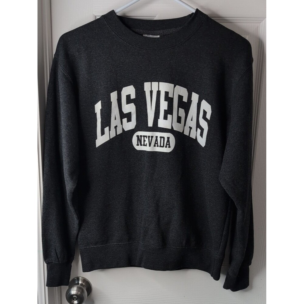 Las Vegas Nevada Black Crew Sweatshirt - Classic Pullover Size S
